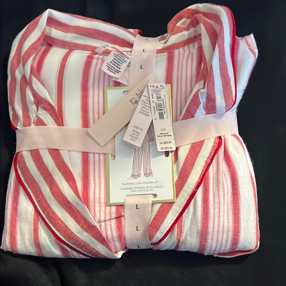 Victoria's Secret Pink and White Striped Pajama Set